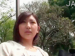 Nippon babe fantasizing about outdoor fuck under the cherry blossoms